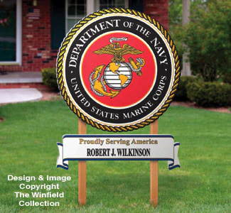 Marine Yard Sign Woodcrafting Pattern