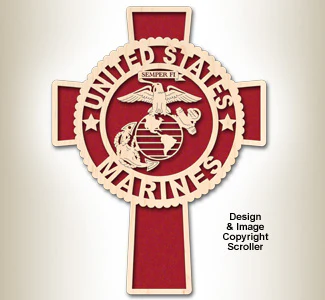 Marines Honor & Faith Wall Cross Design Pattern