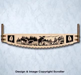 Moose Crosscut Saw Wall Art Pattern