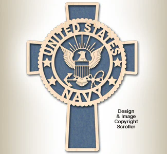Navy Honor & Faith Wall Cross Design Pattern