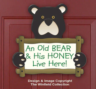 Old Bear Door Sign Woodcraft Pattern