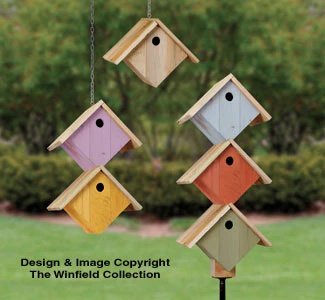 Pallet Wood Stacked Birdhouses Plan