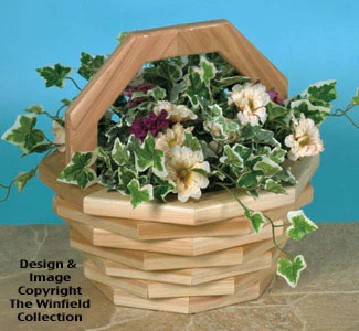 Patio Basket Planter #1 Wood Pattern
