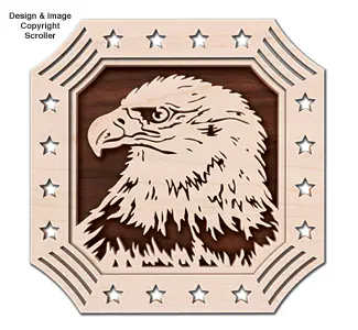 Patriotic Eagle Frame-N-Art Scroll Design Scroll Saw Pattern