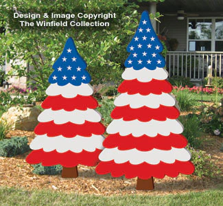 Patriotic Pine Trees Pattern