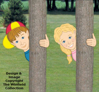 Peeking Boy & Girl Woodcrafting Pattern