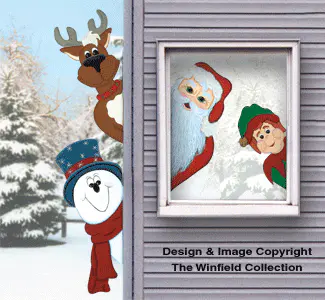 Peeking North Pole Pals  Wood Pattern(F)