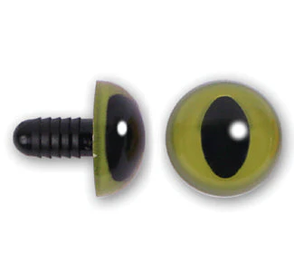 Plastic Eyes - Green Cat Eyes-12mm or .47"[PE*]