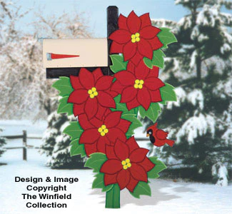 Poinsettia Mailbox Cover Woodcraft Pattern(F)