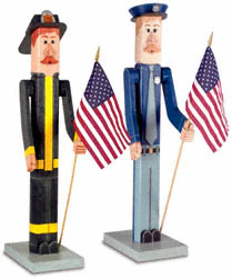 Policeman & Fireman Pole People Patterns (F)