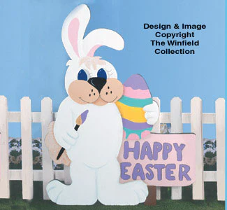 Rabbit with Happy Easter Sign Pattern