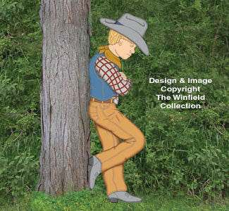 Realistic Leaning Cowboy Kid Pattern
