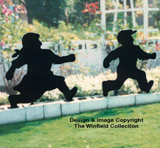 Running Kids Shadow Woodcraft Pattern(F)
