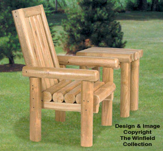 Rustic Chair & Table Wood Project Plans