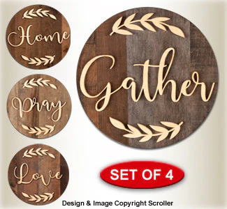 Rustic Round Skid Signs Pattern