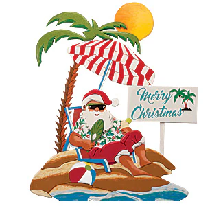 Santa On The Beach Woodcraft Pattern