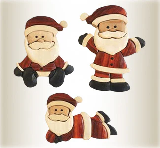 Santa Ornament Intarsia Scroll Saw Pattern Designs