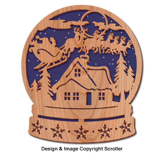 Santa Snow Globe Wall Art Pattern - Downloadable