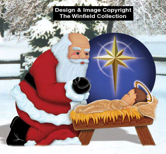 Santa with Baby Jesus Wood Pattern