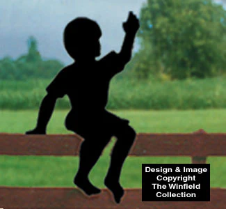 Sitting Boy Shadow Woodcraft Pattern(F)