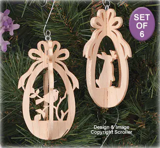 Slotted Easter Egg Ornament Pattern Set - Downloadable