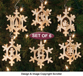 Slotted Snowflake Ornaments Scroll Saw Pattern