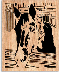 Stable Horse Scrolled Art Pattern