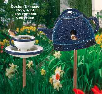 Tea Set Birdhouse/Feeder Wood Plan(F)