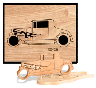 Teed Off Set 5 Scrolled Art/3D Model Scroll Saw Pattern