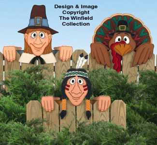 Thanksgiving Fence Peekers Wood Pattern