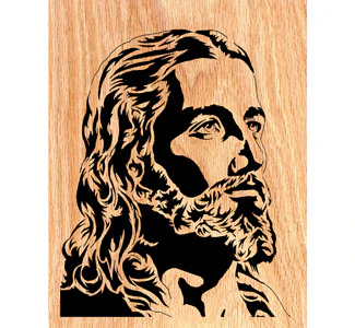 The Savior Scrolled Portrait Art Design Pattern