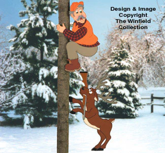 Treed Hunter & Angry Deer Woodworking Pattern