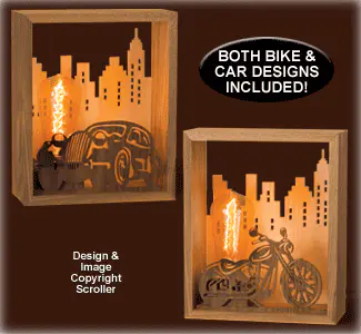 Vintage Vehicle Lighted Designs Scroll Saw Pattern