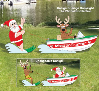 Waterskiing Santa & Reindeer Woodcraft Pattern
