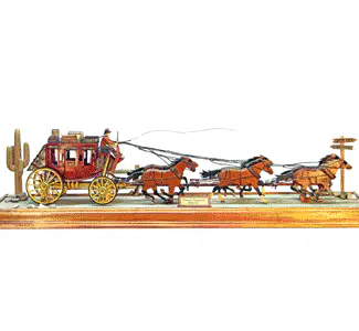 Western Stagecoach and Six Horses Scroll Saw Pattern
