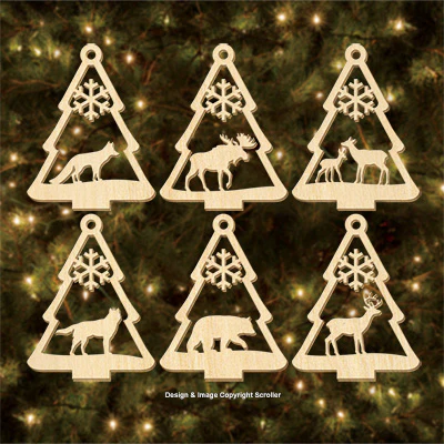 Wildlife Pine Tree Ornaments Scroll Saw Patterns
