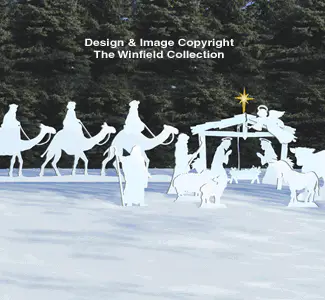 Winter White Nativity Pattern Set [Z-1151, 2325, 2326, 2327, 2328, 2329](W)