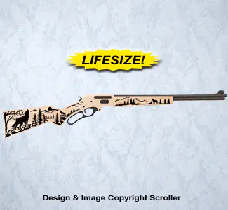 Wolf Rifle Wall Art Pattern