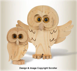 Woodland Owl Scroll Saw Pattern Set #2 - Downloadable