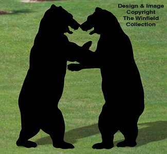 Wrestling Bears Shadow Woodcraft Pattern
